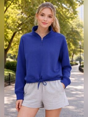 Helen Steele Dunes Store Blue Quarter Zip Golf Pullover Women’s XS Athleisure